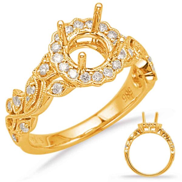 Yellow Gold Halo Engagement Ring
