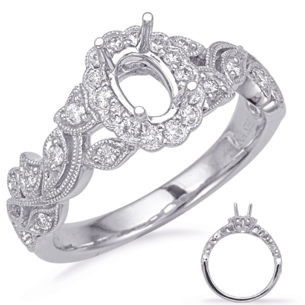 White Gold Halo Engagement Ring