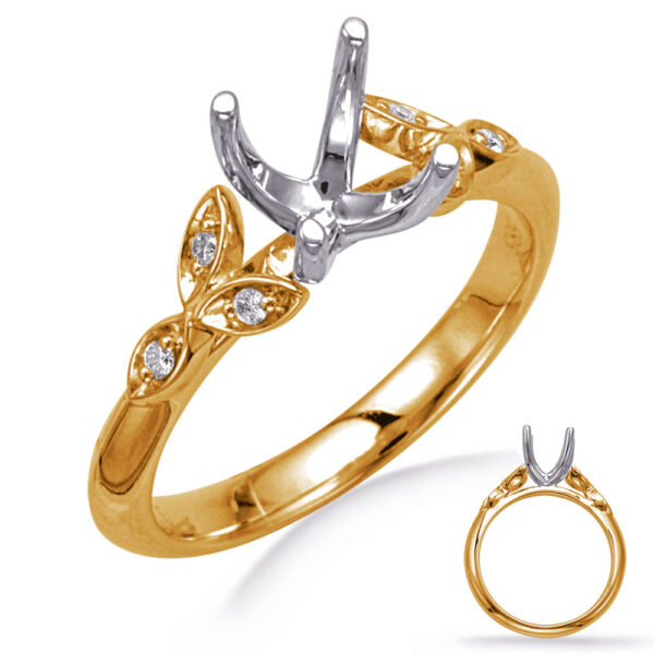 Yellow and White Gold Engagement Ring