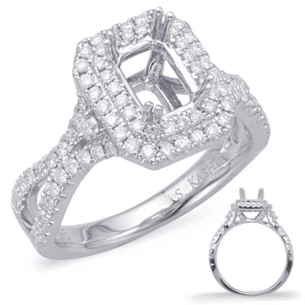 White Gold Halo Engagement Ring