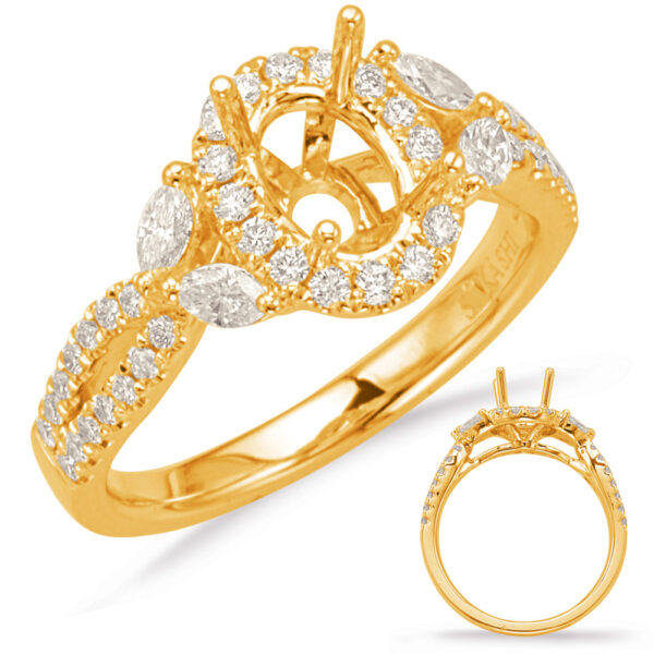 Yellow Gold Halo Engagement Ring