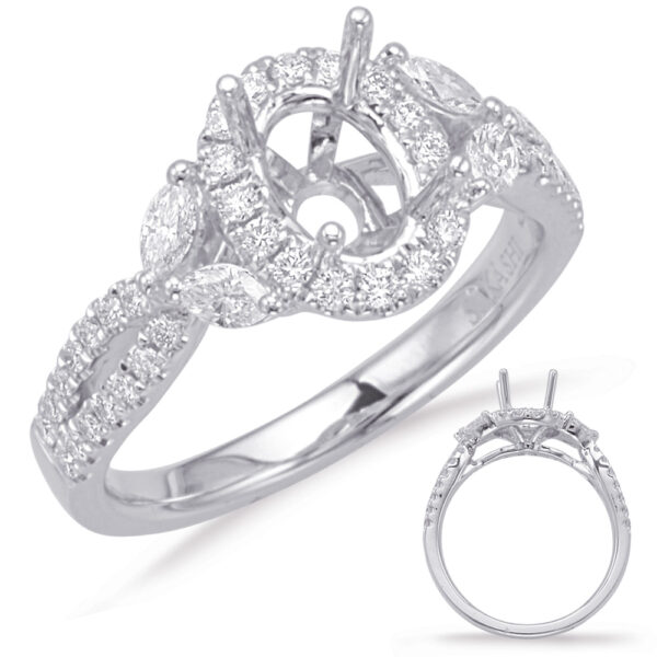 White Gold Halo Engagement Ring