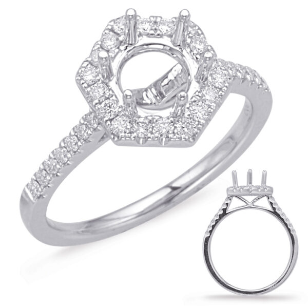White Gold Halo Engagement Ring