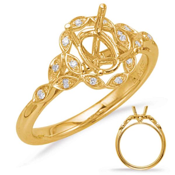 Yellow Gold Halo Engagement Ring