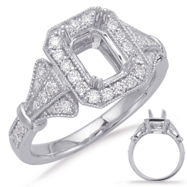 White Gold Halo Engagement Ring