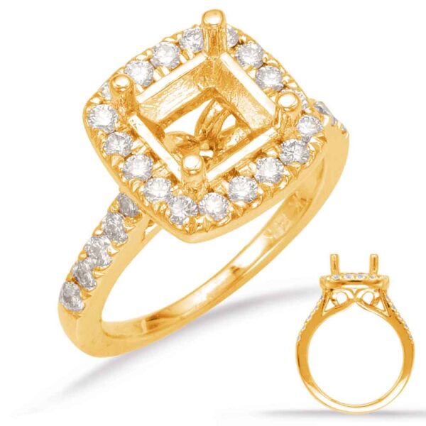 Yellow Gold Halo Engagement Ring