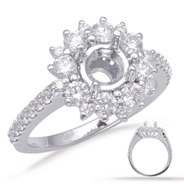 White Gold Halo Engagement Ring