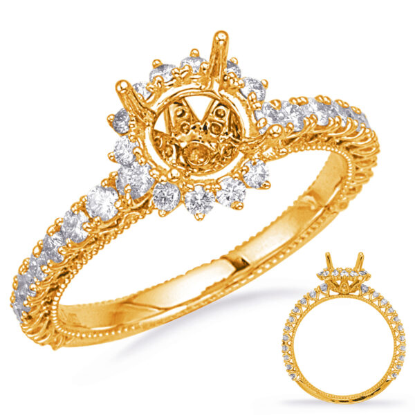 Yellow Gold Halo Engagement Ring
