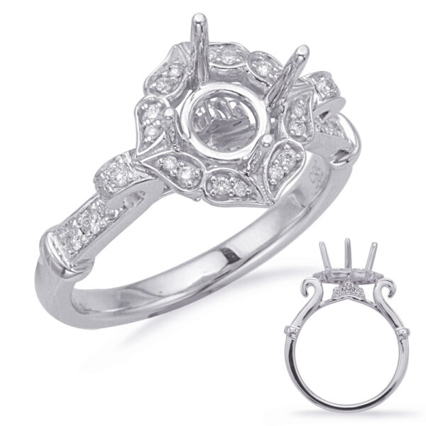 White Gold Halo Engagement Ring