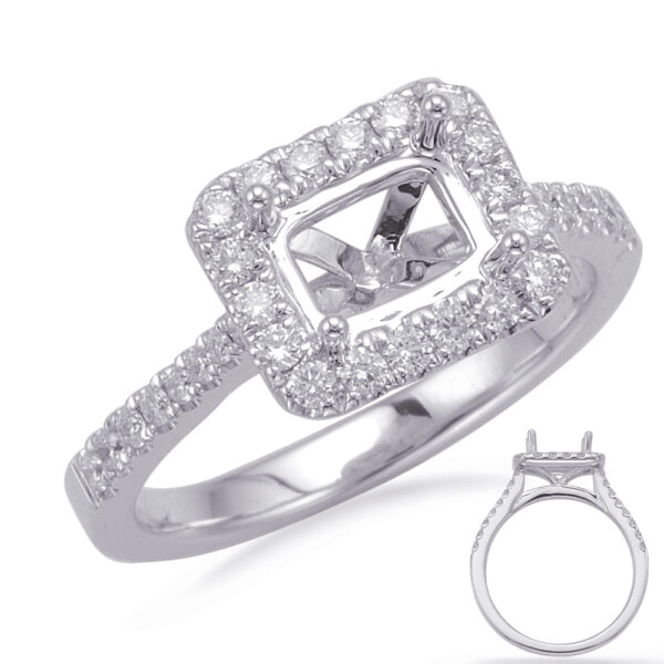 White Gold Halo Engagement Ring