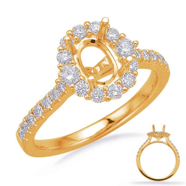 Yellow Gold Halo Engagement Ring
