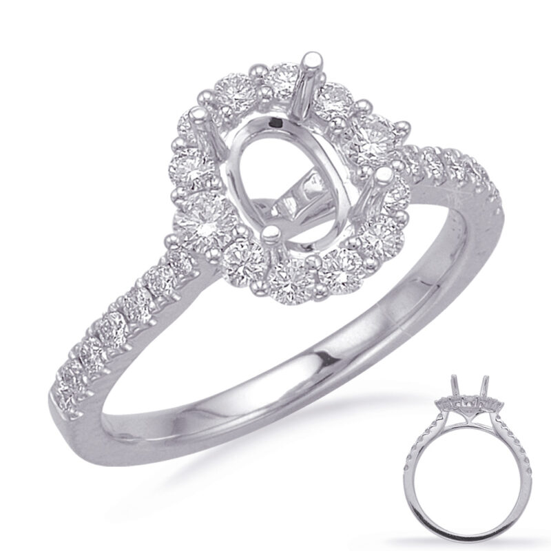 White Gold Halo Engagement Ring