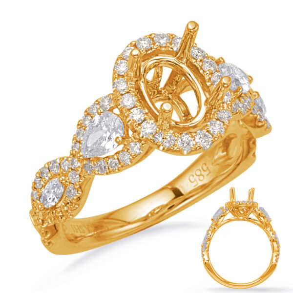 Yellow Gold Halo Engagement Rin