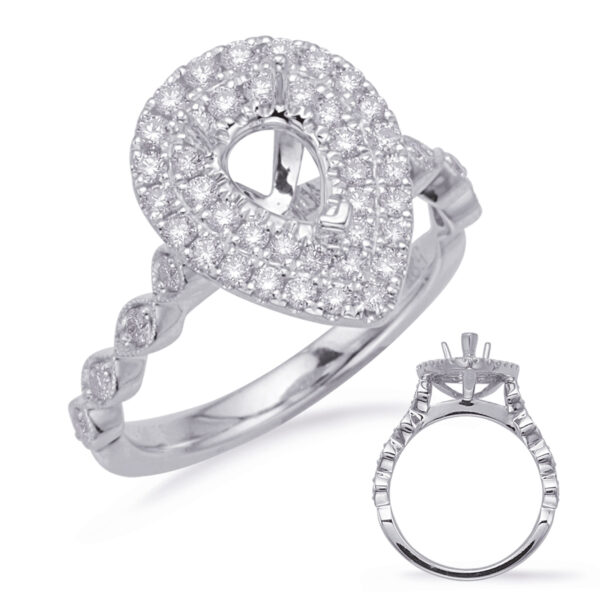 White Gold Halo Engagement Ring