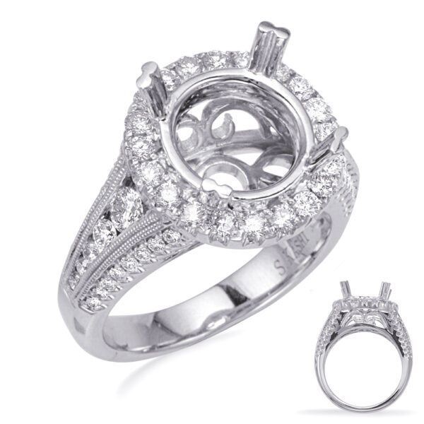 White Gold Halo Engagement Ring