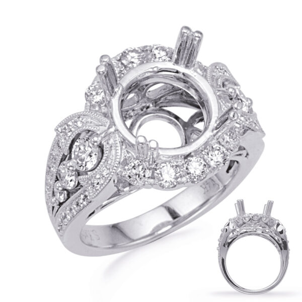 White Gold Halo Engagement Ring