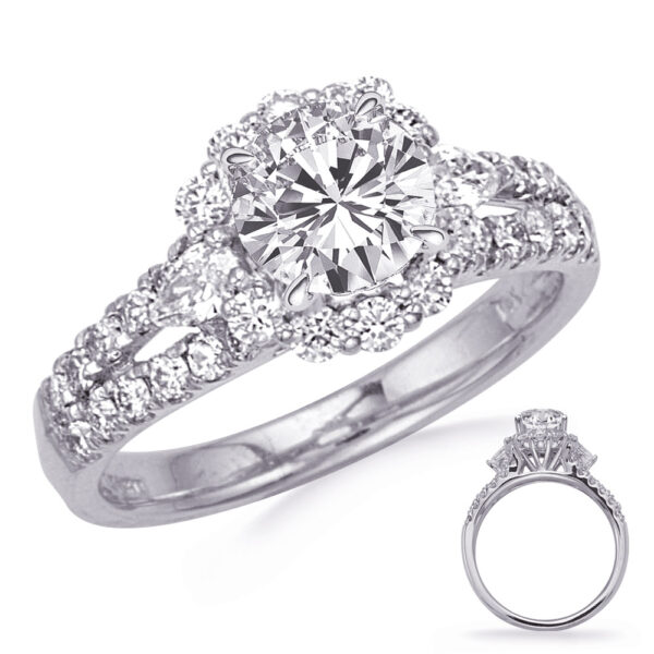 White Gold  Diamond Engagement  Ring