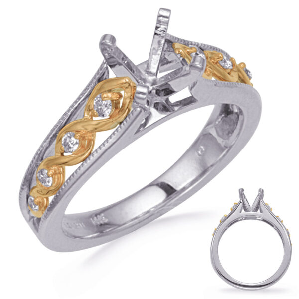 White & Yellow Gold Engagement Ring