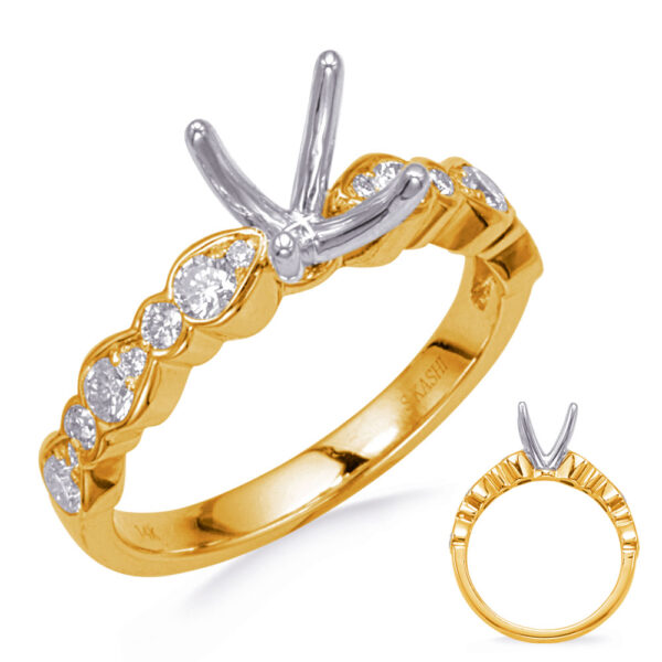 Yellow and White Gold Engagement Ring