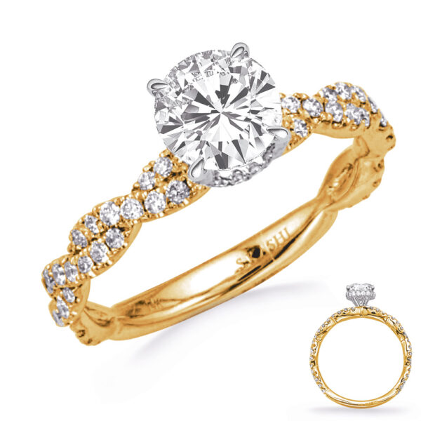 White & Yellow Gold Engagement Ring