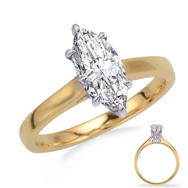 Yellow & White Gold Engagement Ring