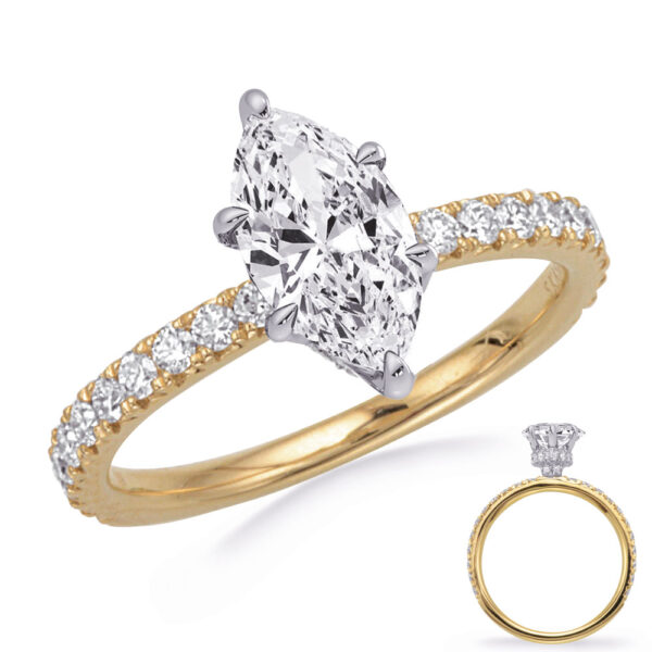 Yellow & Whte Gold Engagement Ring