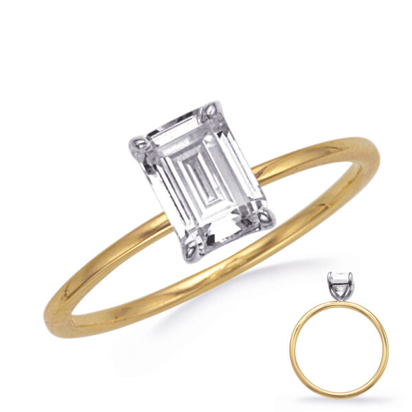 Yellow & White Gold Engagement Ring 8x6m