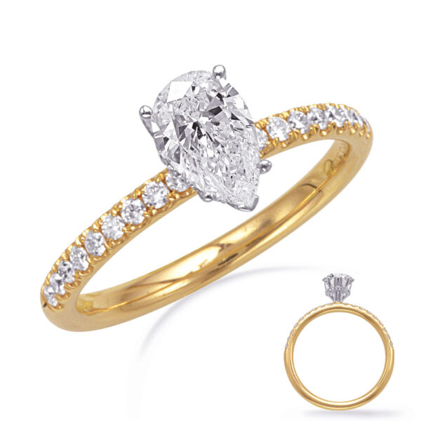 White & Yelow Gold Engagement Ring