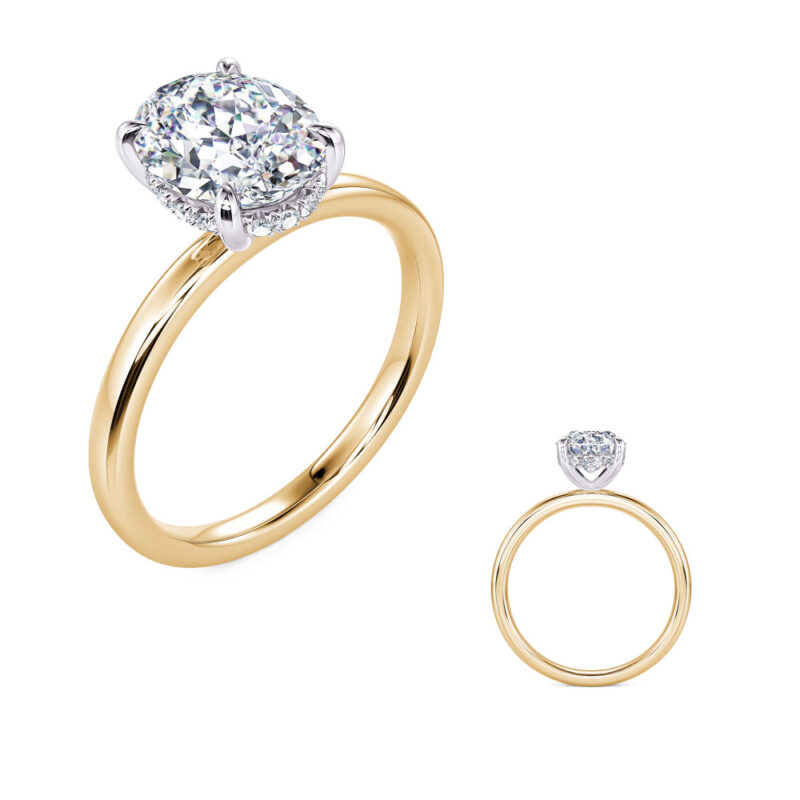White & Yellow Gold Engagement Ring