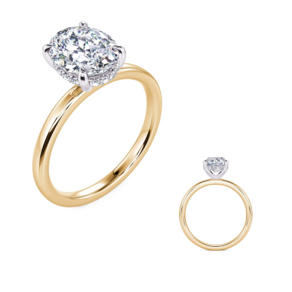 White & Yellow Gold Engagement Ring