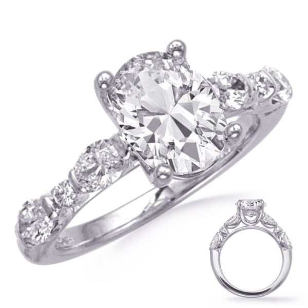 White Gold Oval Engagement Ring