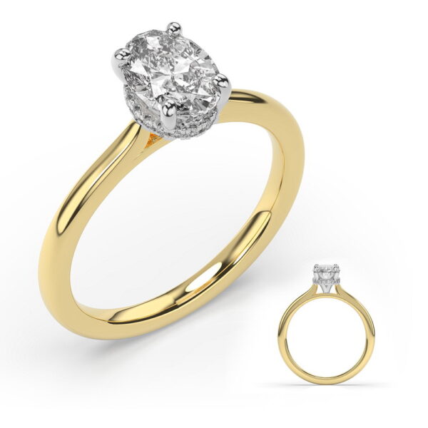 Yellow and White Gold Engagement Ring