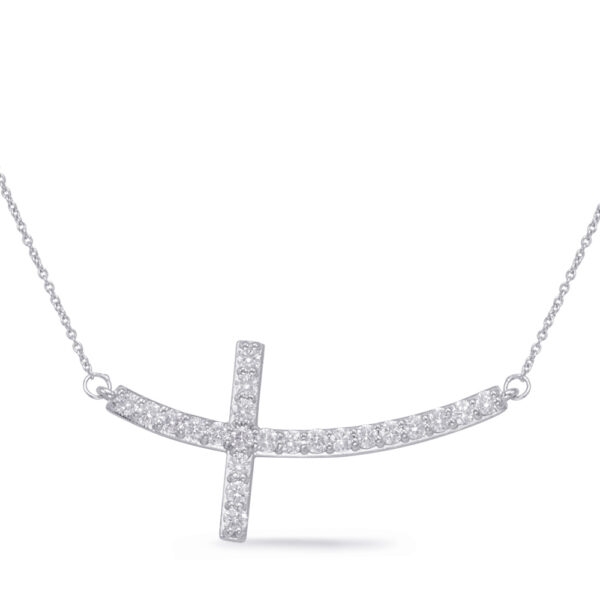 White Gold Diamond Cross Necklace