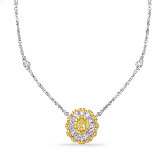Yellow & White Gold Yellow Dia Necklace