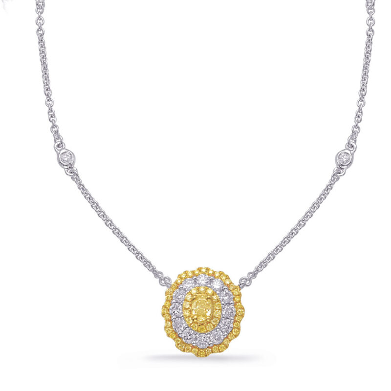 Yellow & White Gold Yellow Dia Necklace