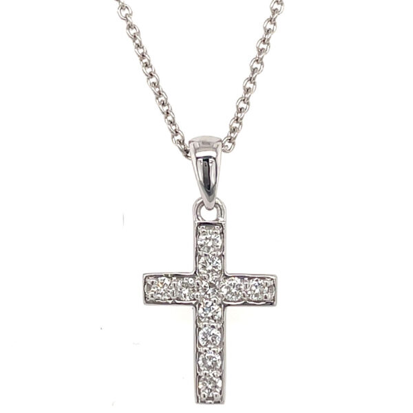 White Gold Diamond Cross Pendant