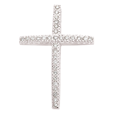 White Gold Diamond Cross
