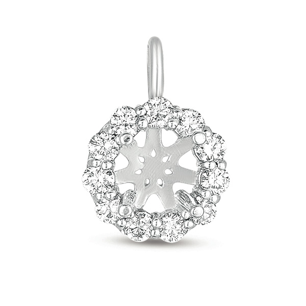 Diamond Halo Pendant For 1.5ct Round