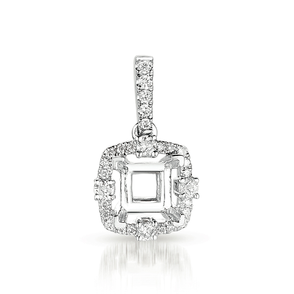 Diamond Pendant For 1ct Princess Center