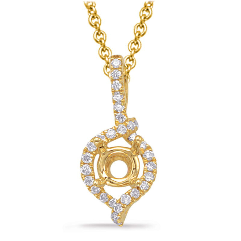 Diamond Pendant For 1ct Round Stone