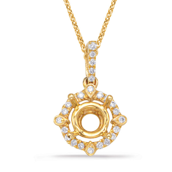 Diamond Pendant For 1ct  Round Stone