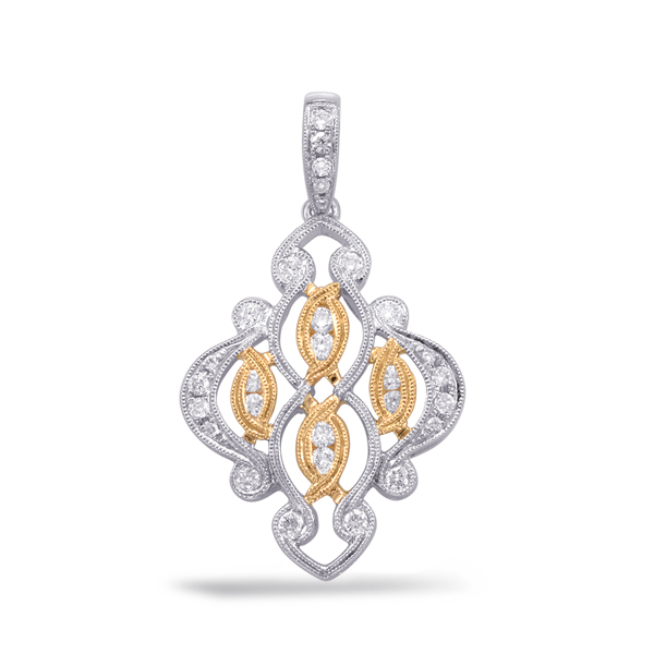 Yellow & White Gold Diamond Pendant