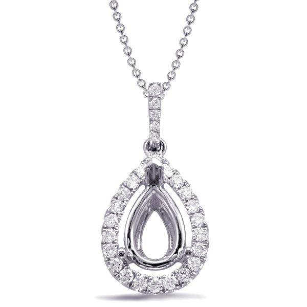 Diamond Pendant For 10x7mm Pear Cener
