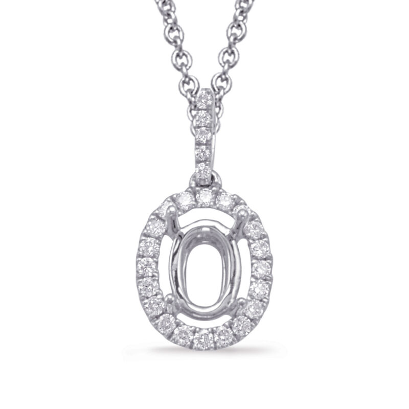 Diamond Pendant For 6x4mm Oval Center
