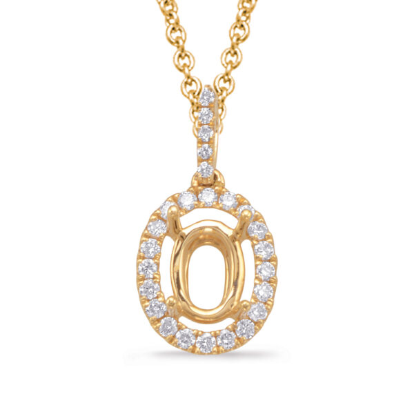 Diamond Pendant For 8x6mm Oval Center