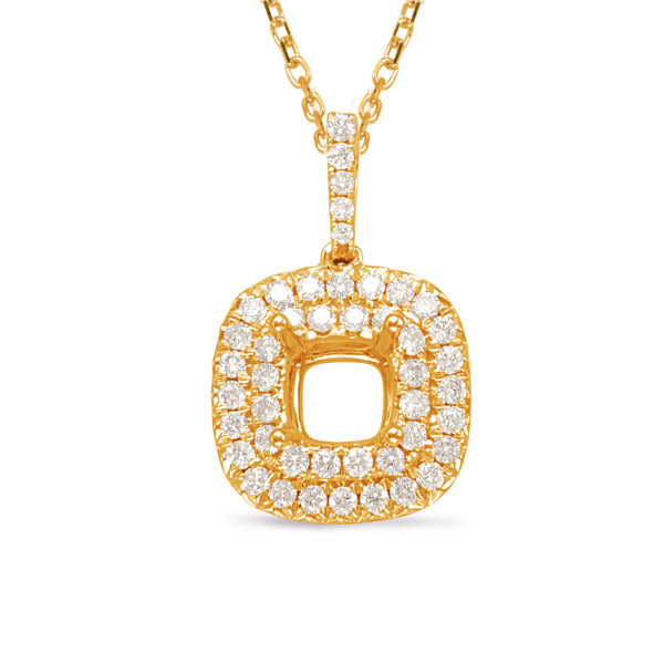 Diamond Pendant 0.75ct Cushion Center