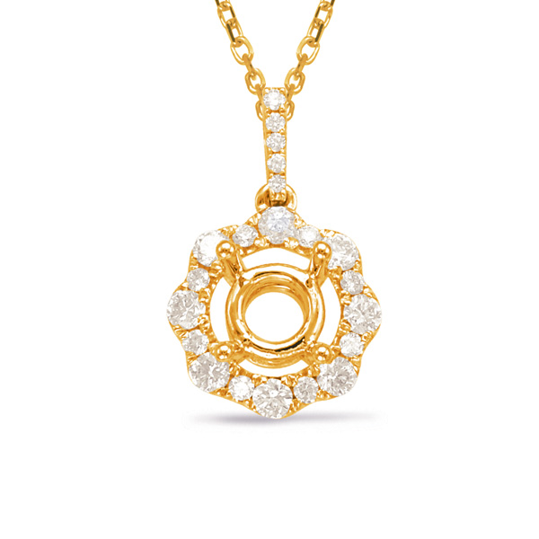 Yellow Gold Diamond Pendant For .15ct