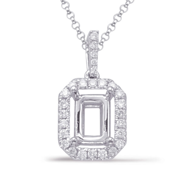 Diamond Pendant For 5x3mm Emerald Cut