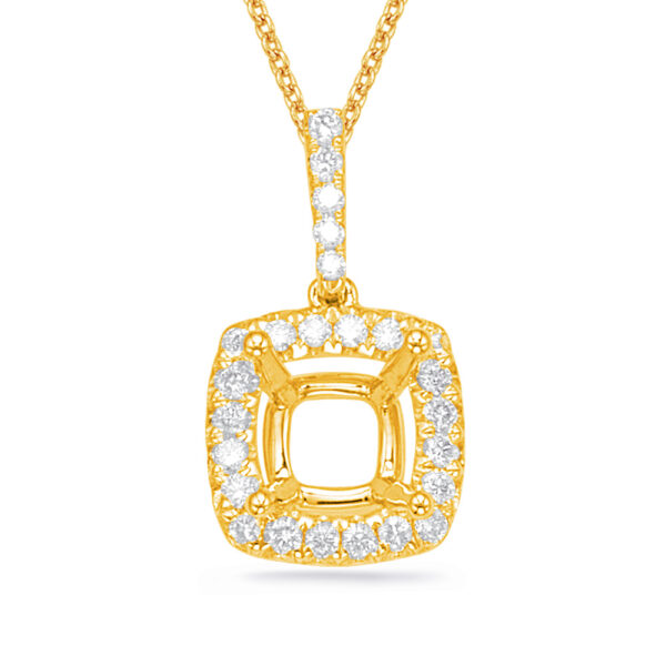 Diamond Pendant For 4.4mm Cushion