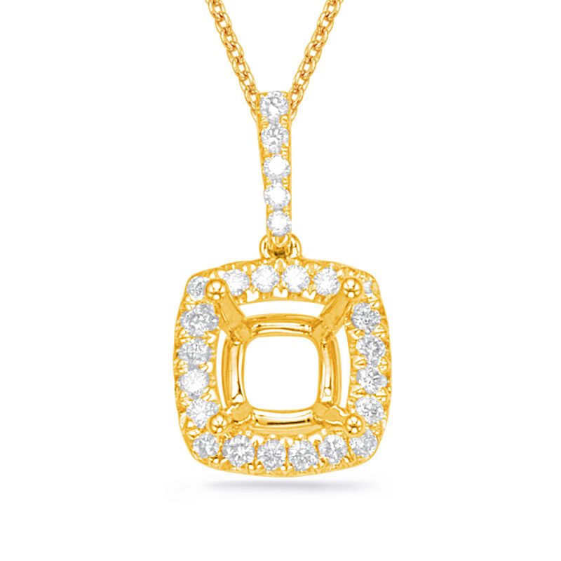 Diamond Pendant For 4.4mm Cushion